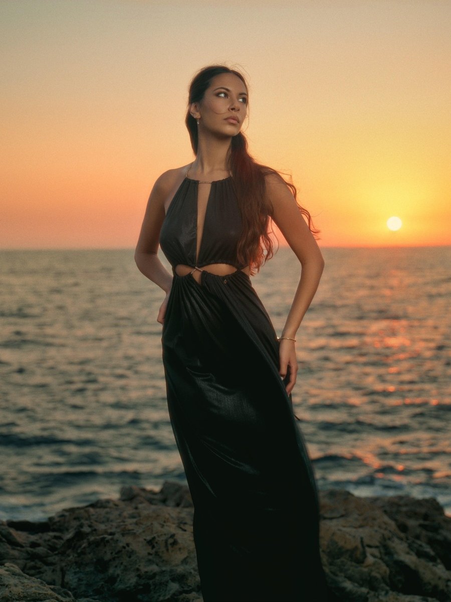 CUTOUT HALTER MAXI DRESS - Nakhle.Ets - Dresses