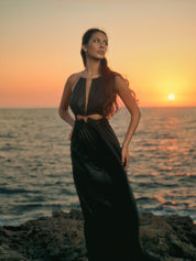 CUTOUT HALTER MAXI DRESS - Nakhle.Ets - Dresses