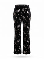 SEQUINNED FLORAL VELVET FLARED TROUSERS