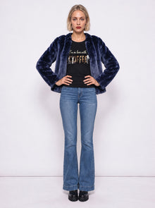 SEQUIN COFFEE PRINT BLOUSE