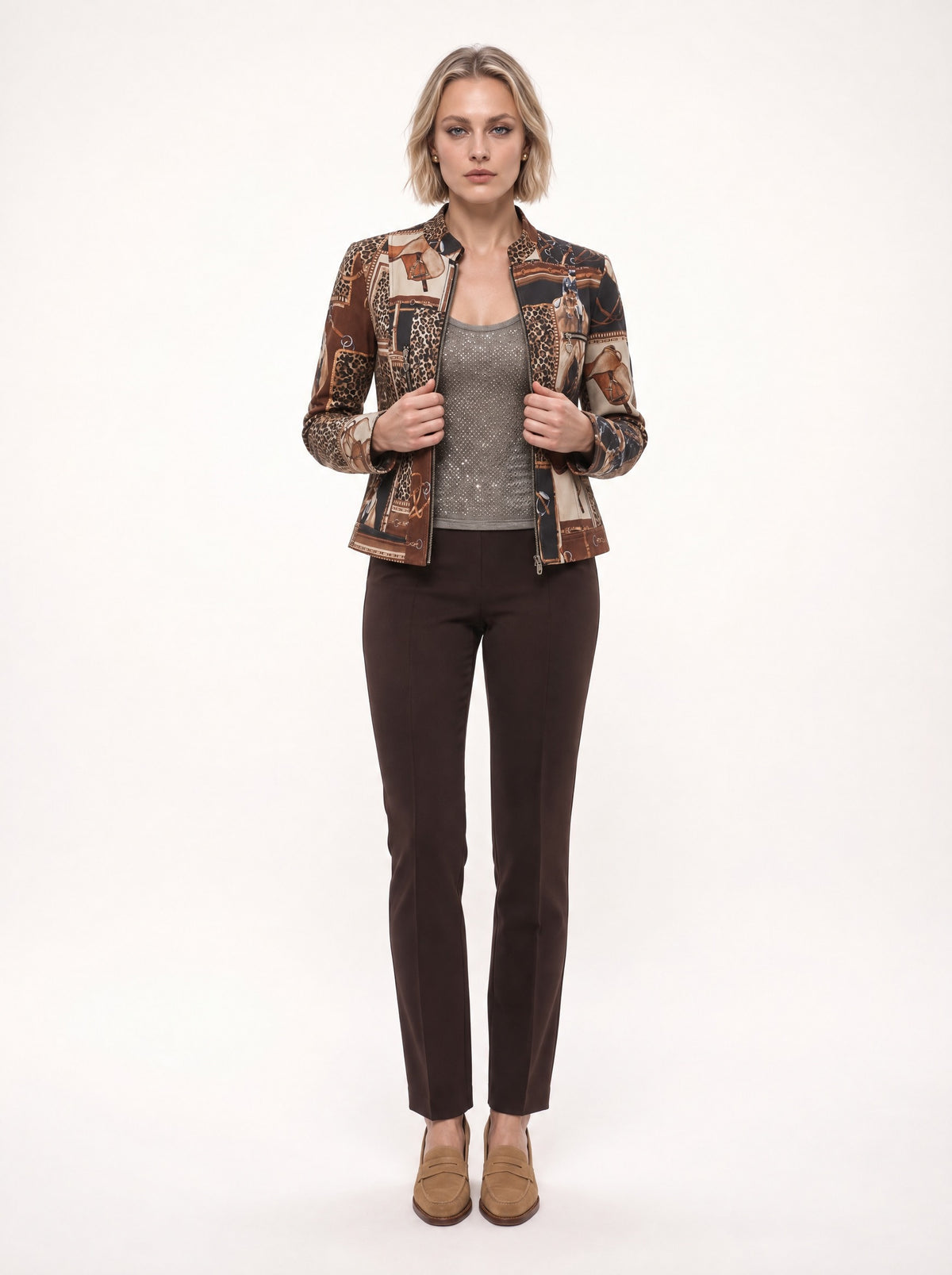 FRONT-SEAM STRAIGHT-LEG TROUSERS