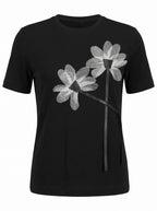 ORGANZA FLOWER APPLIQUÉ JERSEY TOP
