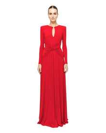 DRAPED KEYHOLE LONG GOWN