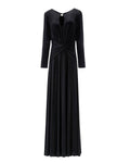 DRAPED KEYHOLE LONG GOWN