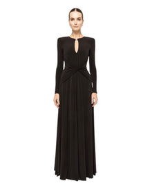 DRAPED KEYHOLE LONG GOWN