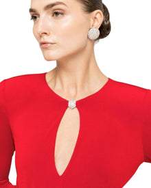 DRAPED KEYHOLE LONG GOWN