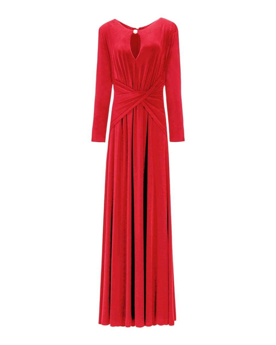 DRAPED KEYHOLE LONG GOWN - Nakhle.Ets - Dresses