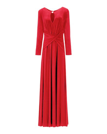DRAPED KEYHOLE LONG GOWN