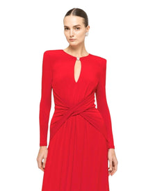 DRAPED KEYHOLE LONG GOWN