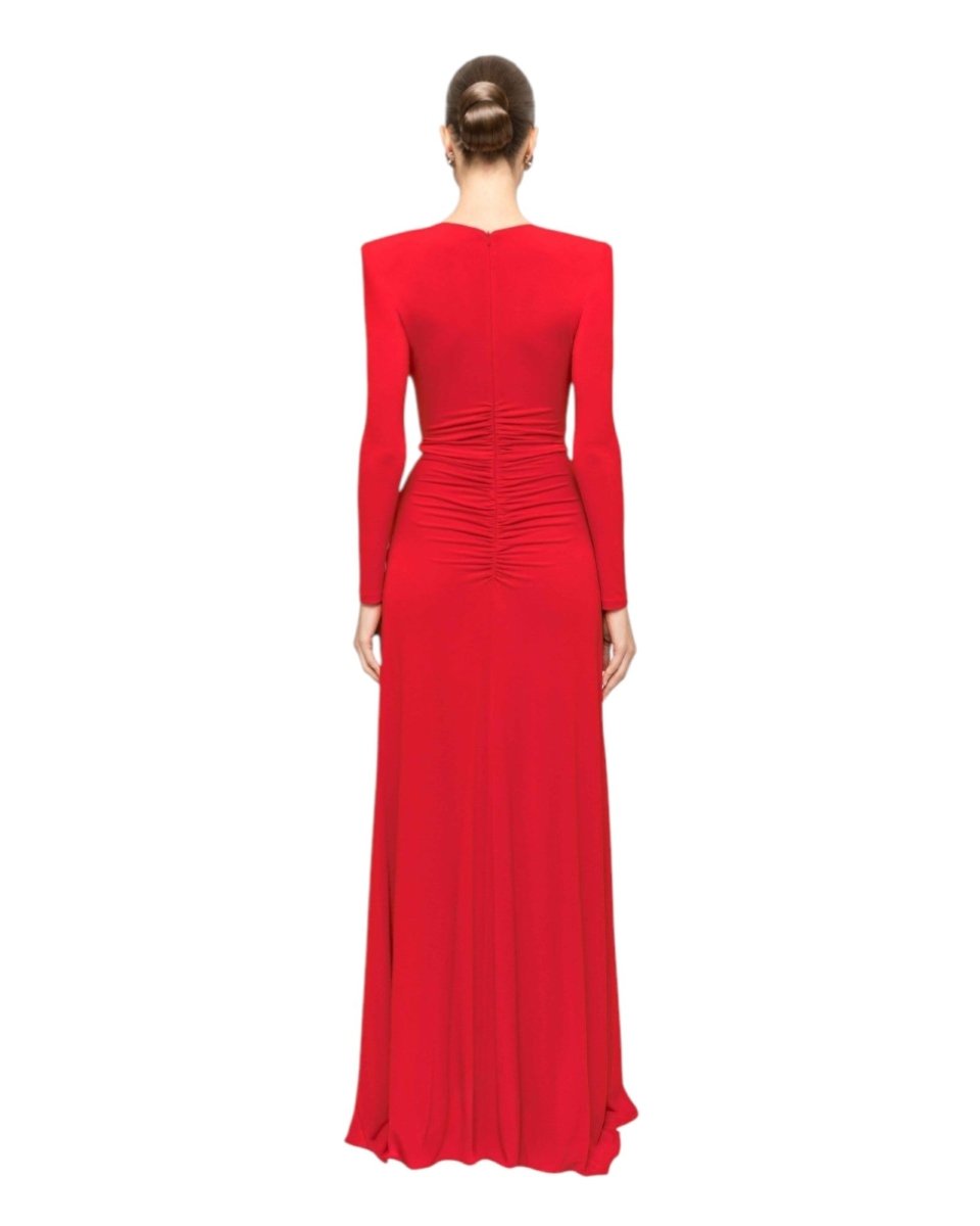 DRAPED KEYHOLE LONG GOWN - Nakhle.Ets - Dresses