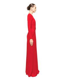 DRAPED KEYHOLE LONG GOWN