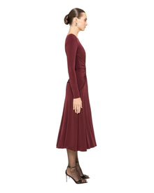 DRAPED KEYHOLE MIDI DRESS