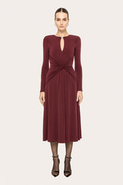 DRAPED KEYHOLE MIDI DRESS - Nakhle.Ets - Dresses