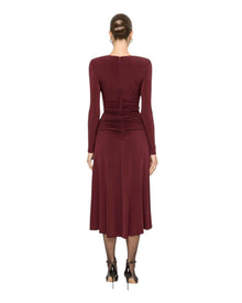 DRAPED KEYHOLE MIDI DRESS