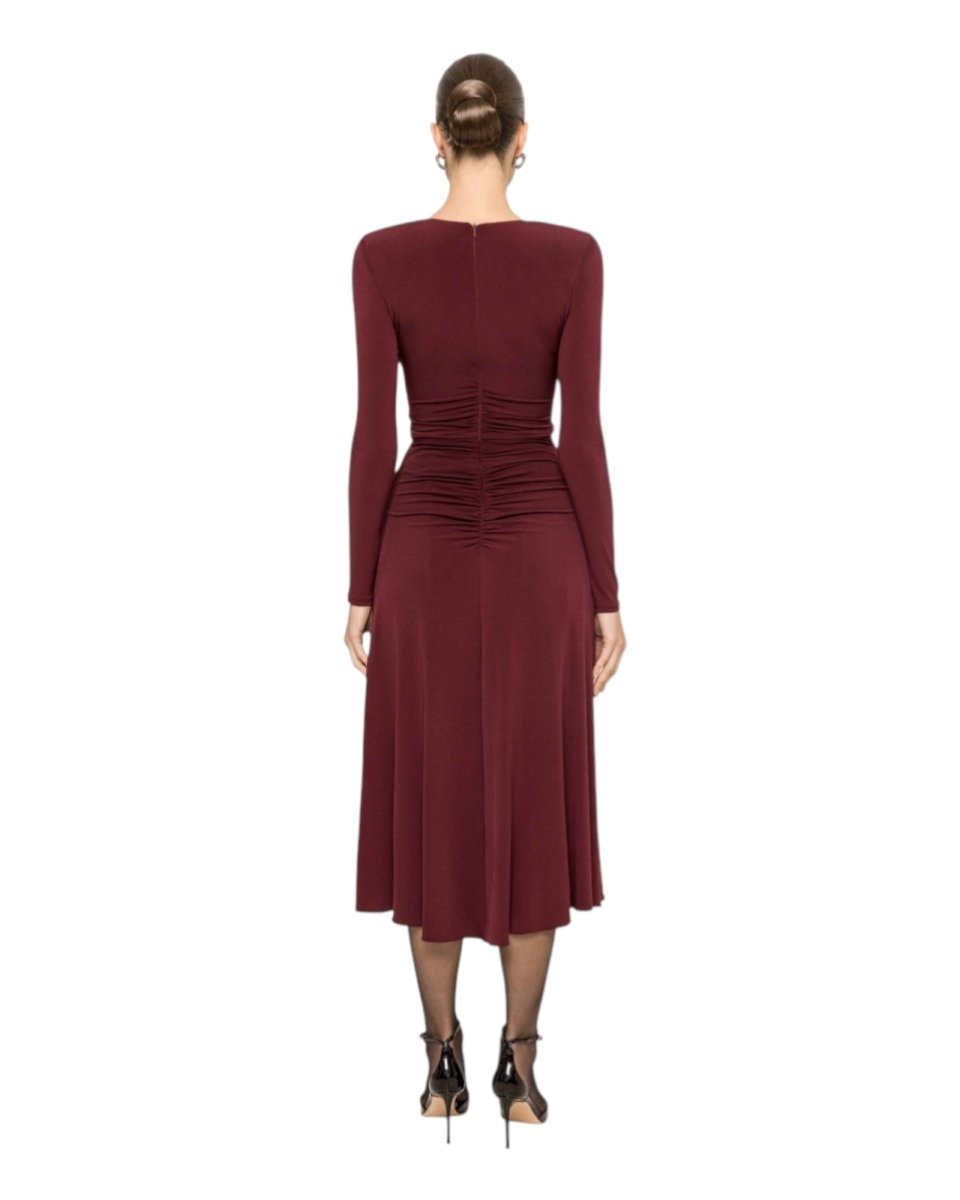 DRAPED KEYHOLE MIDI DRESS - Nakhle.Ets - Dresses