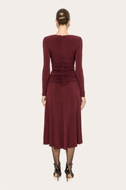 DRAPED KEYHOLE MIDI DRESS - Nakhle.Ets - Dresses