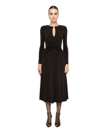 DRAPED KEYHOLE MIDI DRESS