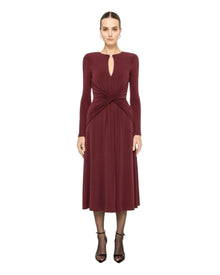 DRAPED KEYHOLE MIDI DRESS