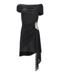 DRAPED OFF - SHOULDER MINI DRESS 