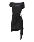 DRAPED OFF - SHOULDER MINI DRESS 