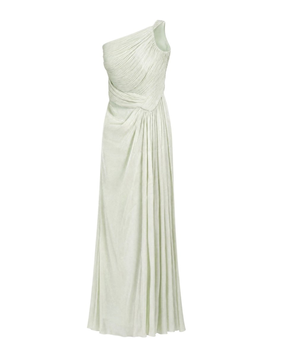 DRAPED ONE-SHOULDER EVENING GOWN