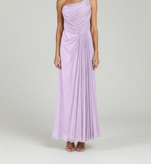 DRAPED ONE-SHOULDER GRECIAN GOWN