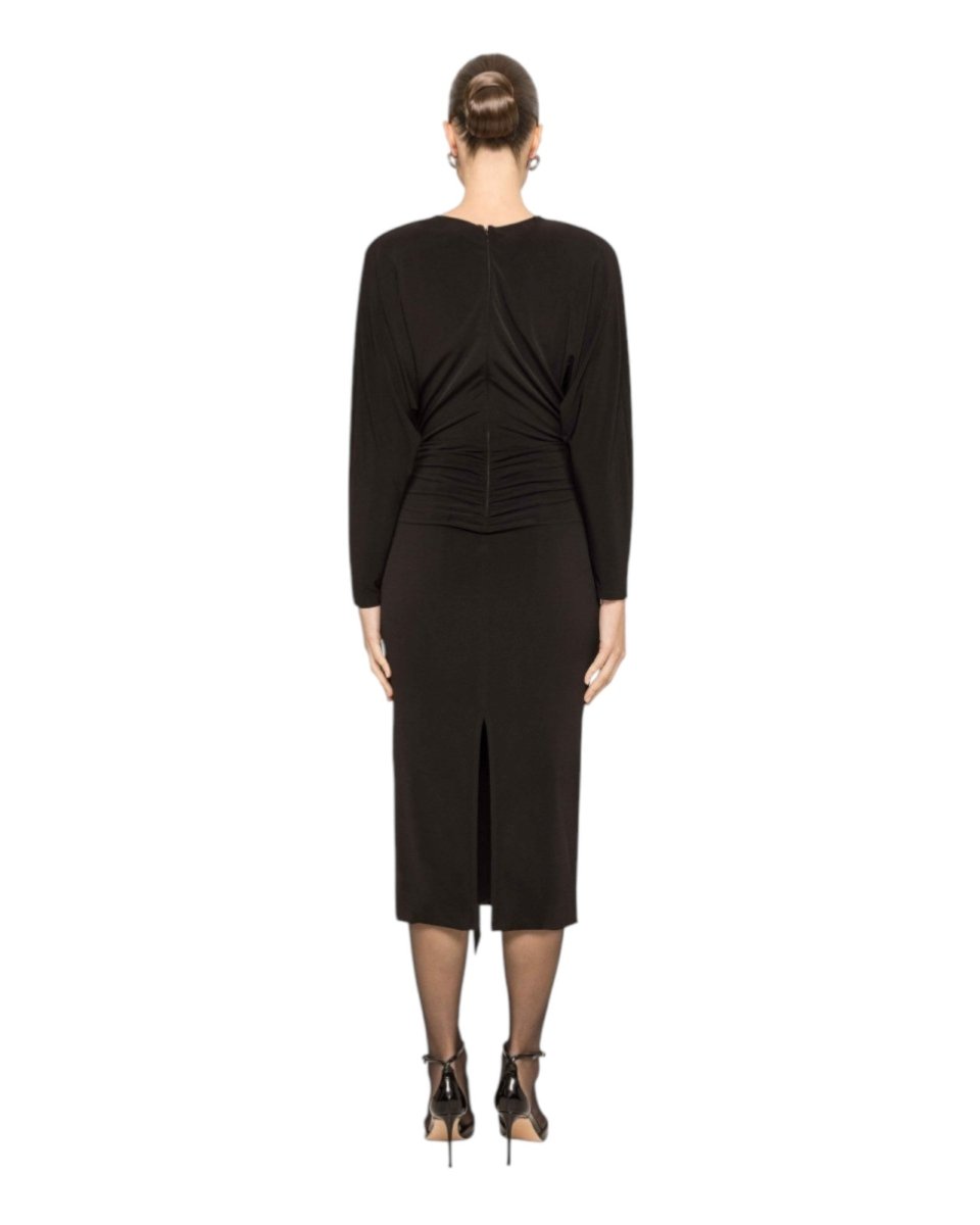 DRAPED V - NECK MIDI DRESS - Nakhle.Ets - Dresses