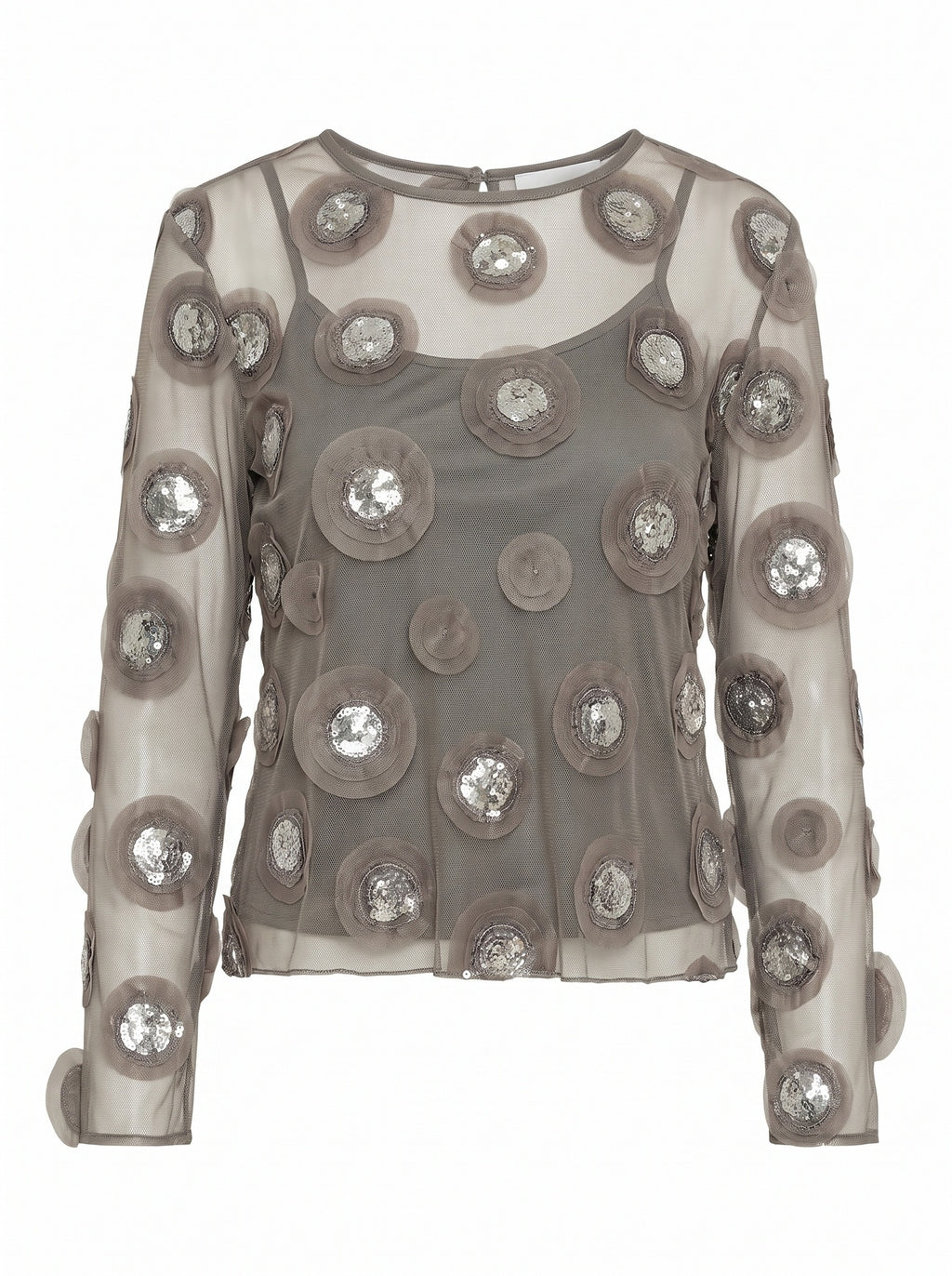 Embellished Sheer Blouse