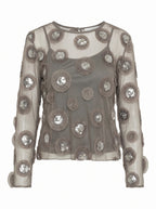 Embellished Sheer Blouse