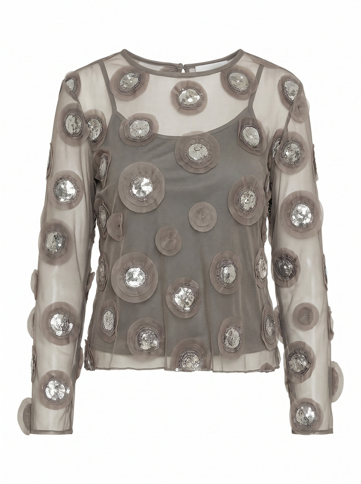 Embellished Sheer Blouse