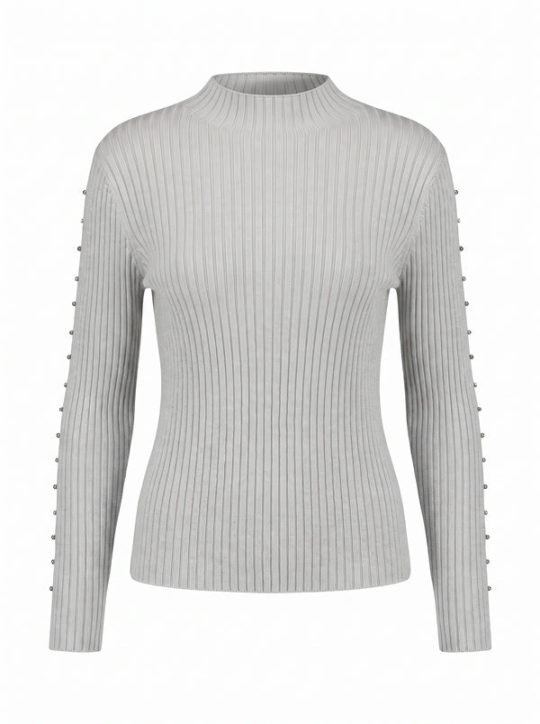 RIBBED HIGH-NECK SWEATER