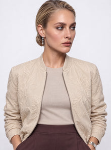 FLORAL EMBROIDERED BOMBER JACKET