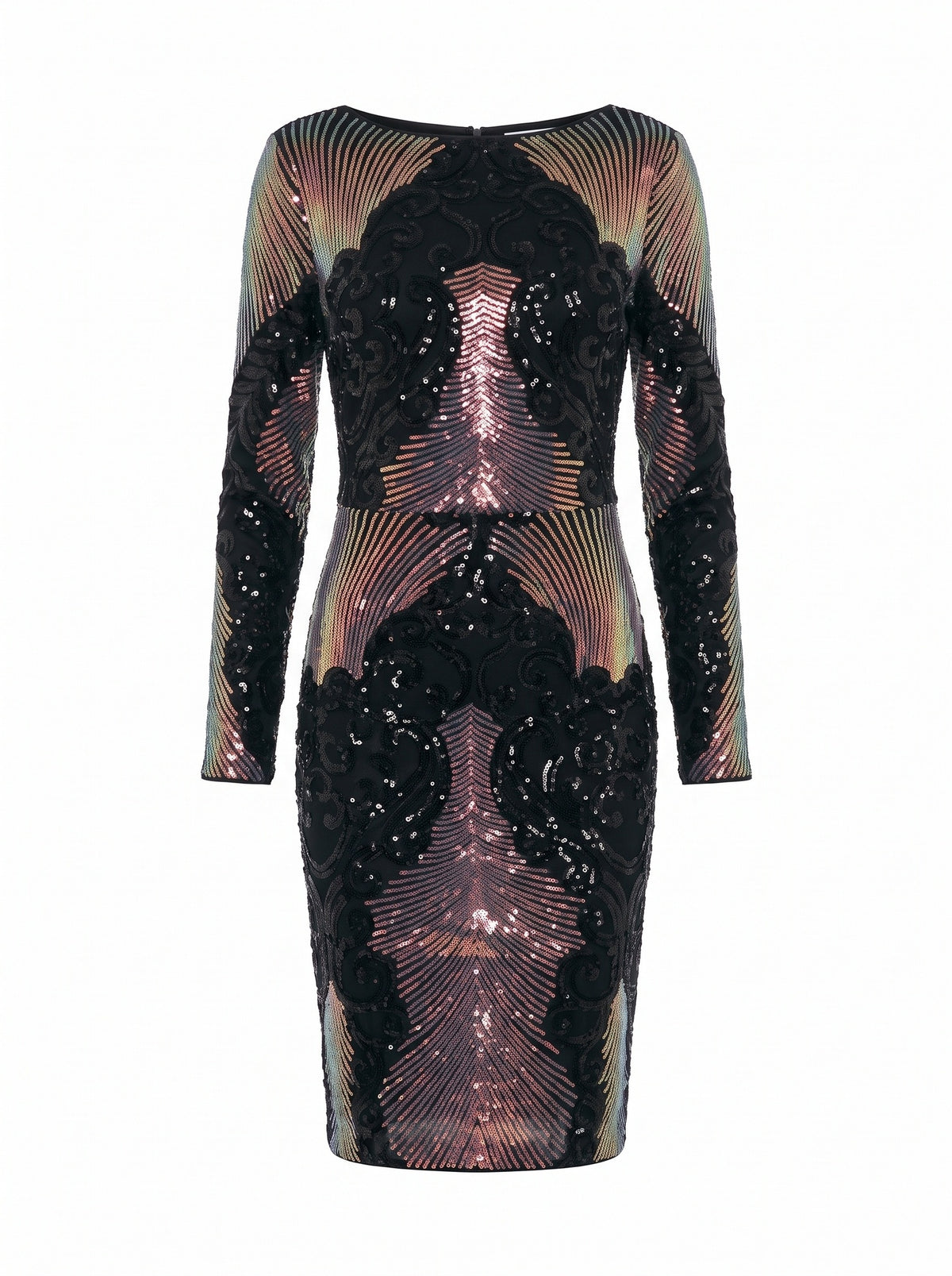 Rainbow Sequin Detail Midi Dress