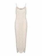 WAVE-PLEATED MIDI DRESS WITH SPAGHETTI STRAPS