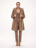 HOODED FAUX FUR MIDI COAT