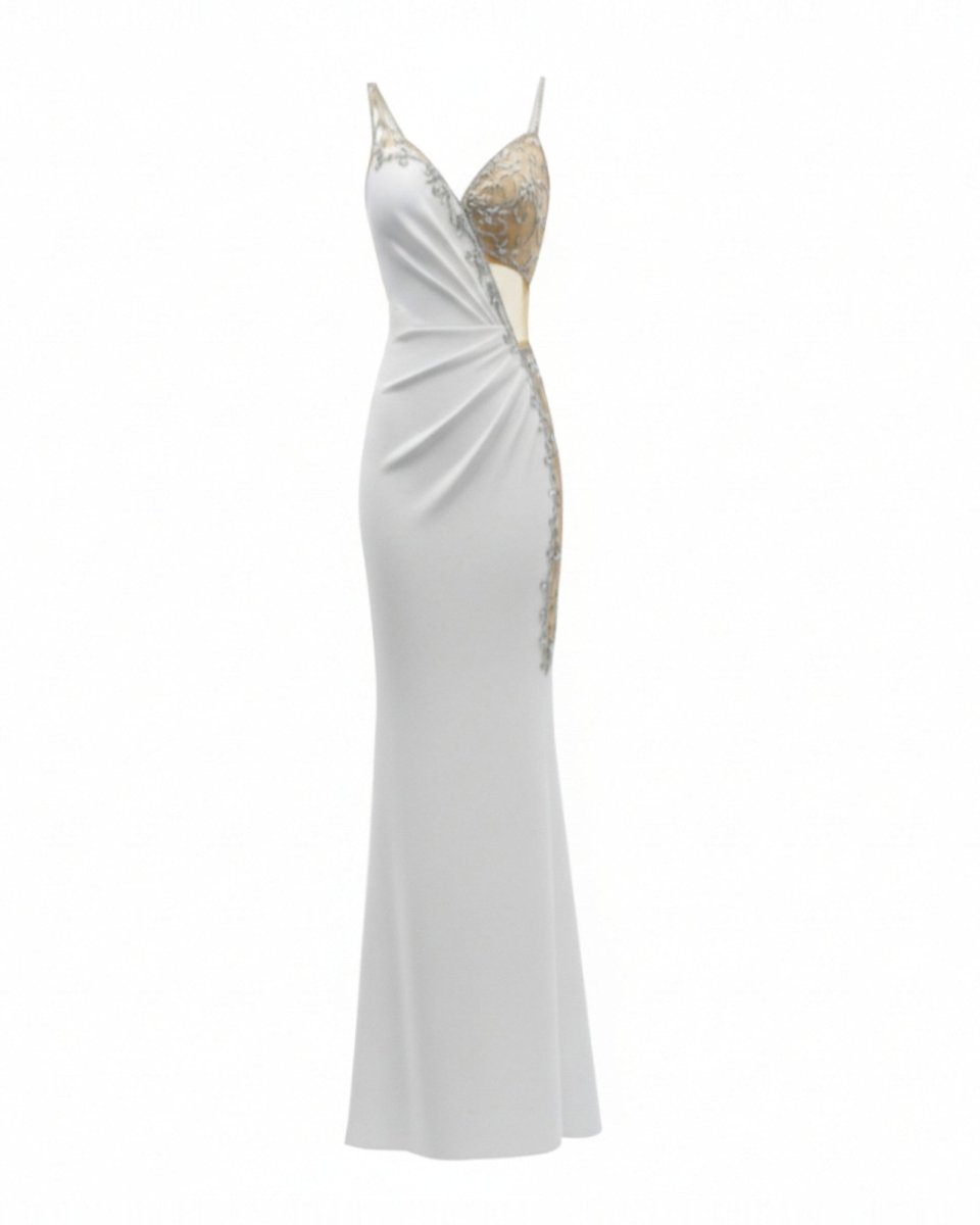 ELEGANT ASYMMETRIC EMBELLISHED GOWN