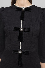 ELEGANT BOW - EMBELLISHED MIDI DRESS - Nakhle.Ets - Dresses