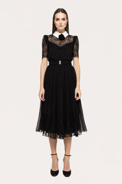 ELEGANT LACE COLLAR MIDI DRESS - Nakhle.Ets - Dresses