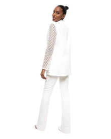 ELEGANT LACE-SLEEVE BLAZER SET
