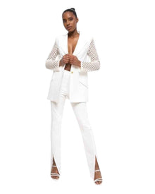 ELEGANT LACE-SLEEVE BLAZER SET