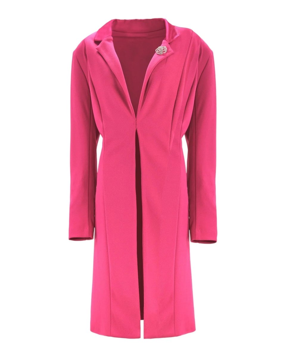 ELEGANT LONG JACKET OPEN FRONT 