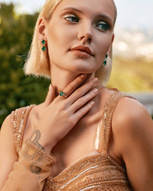 EMBELLISHED COLD-SHOULDER GOWN