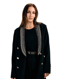 EMBELLISHED DOUBLE-BREASTED BLAZER
