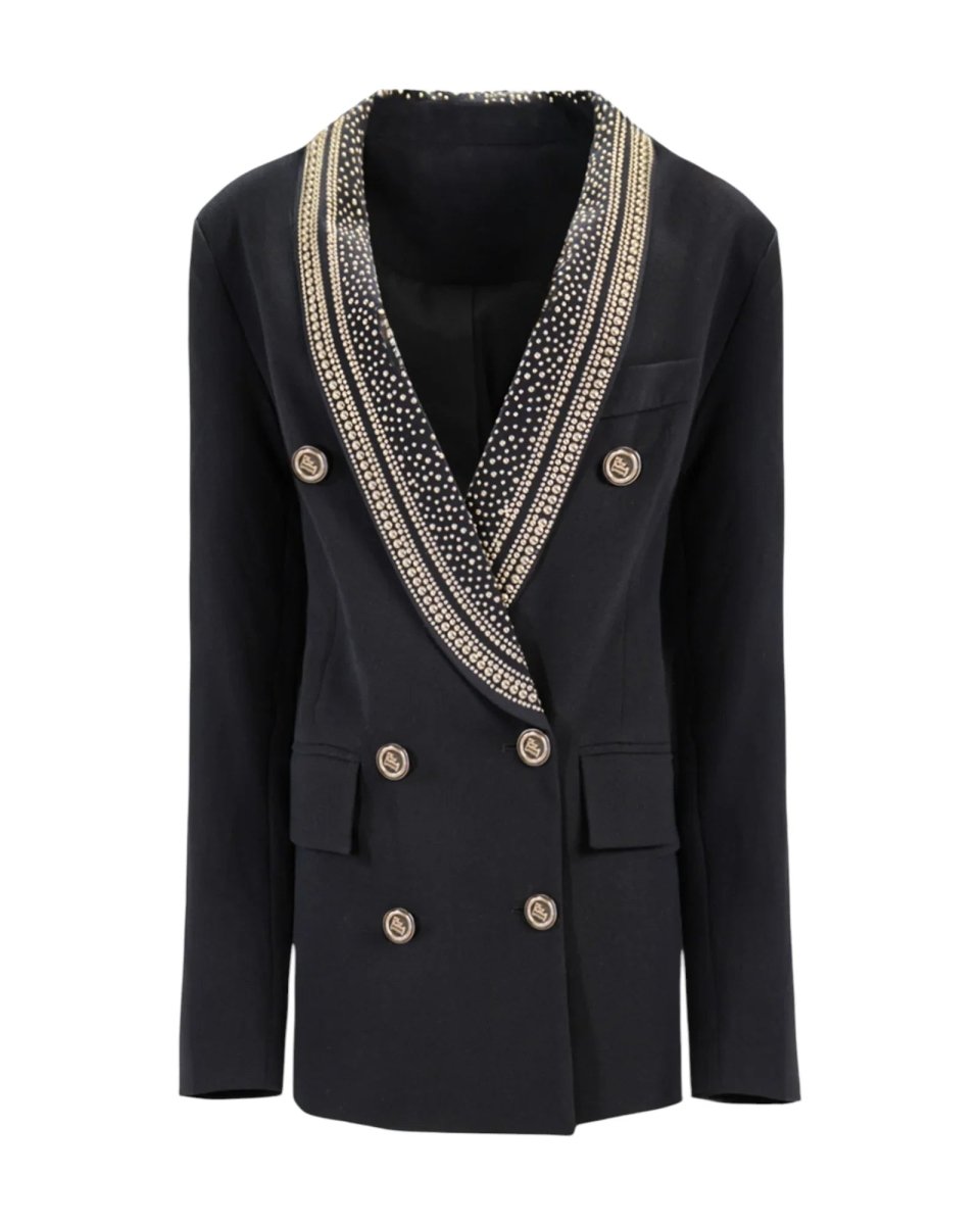 EMBELLISHED DOUBLE-BREASTED BLAZER