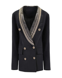 EMBELLISHED DOUBLE-BREASTED BLAZER