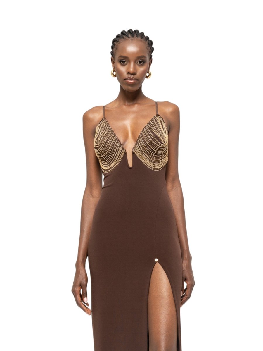 EMBELLISHED EVENING DRESS