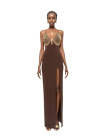 EMBELLISHED EVENING DRESS