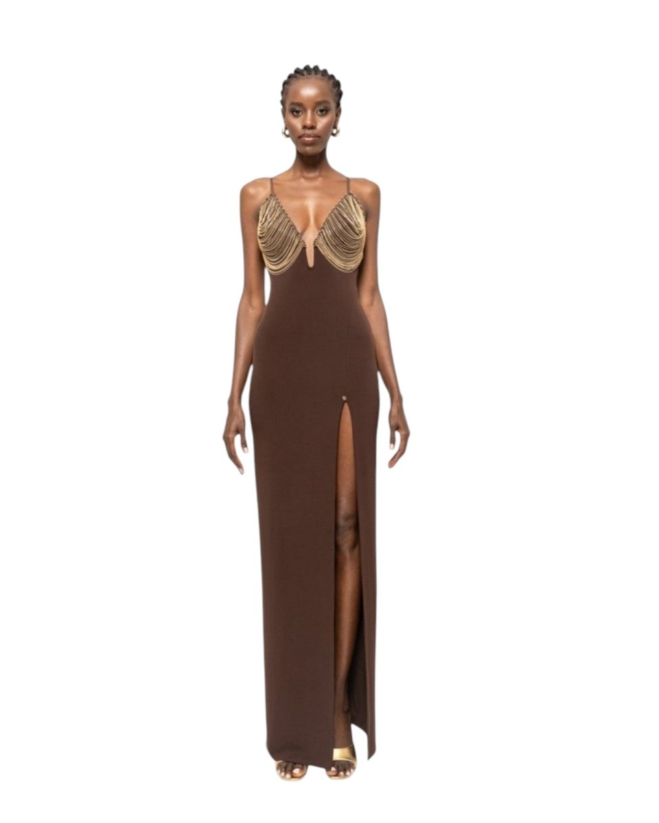 EMBELLISHED EVENING DRESS