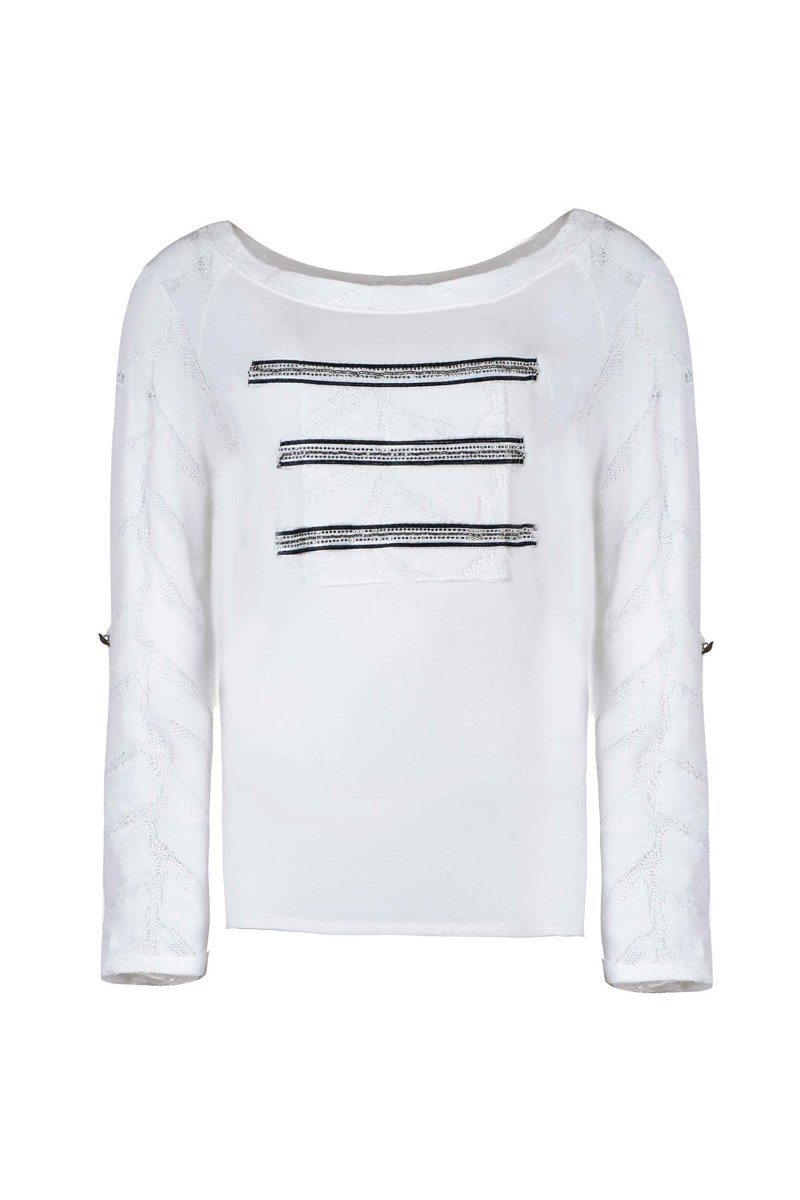 EMBELLISHED LONG - SLEEVE BLOUSE - Nakhle.Ets - Blouse