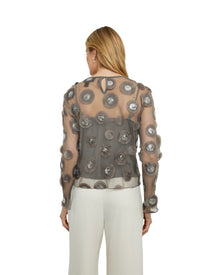 EMBELLISHED SHEER BLOUSE